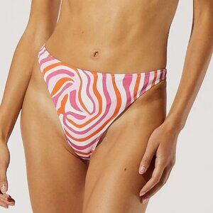 Solid & Striped The Elsa Bikini Bottom Abstract Zebra Size LARGE New NWT